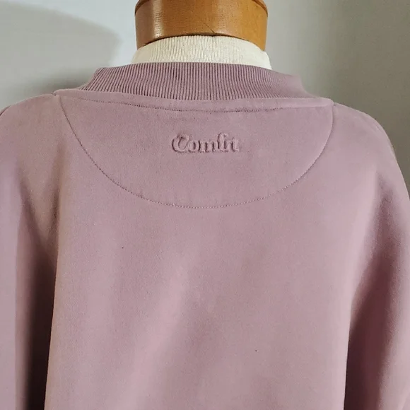 Women's Comft Crop Mauve Crewneck Sweatshirt - Picture 4 of 4